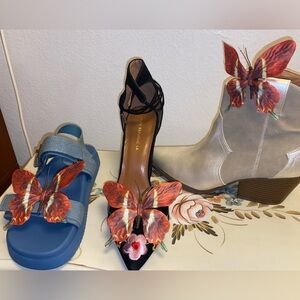 Butterfly shoe accessory clip on. You receive a pair (two butterflies)